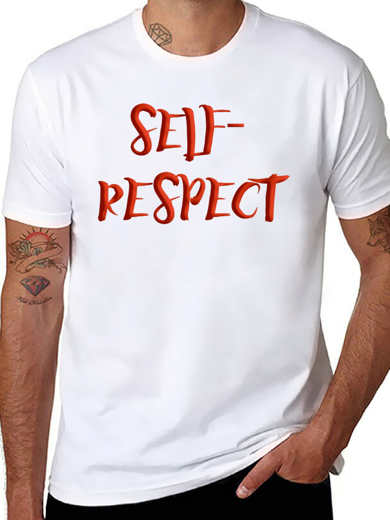 Self-Respect Graphic Tee - Black Cotton Blend Shirt