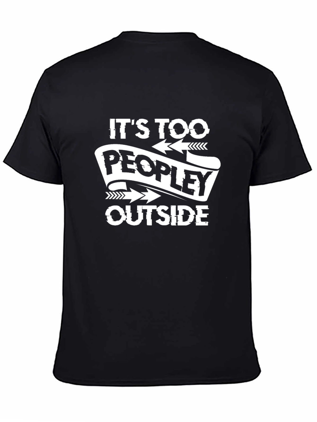 Too Peopley Outside Black T-Shirt
