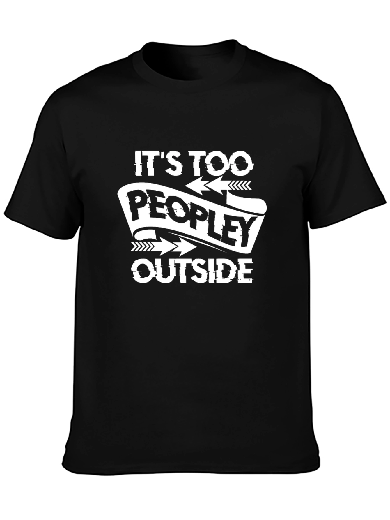 Too Peopley Outside Black T-Shirt