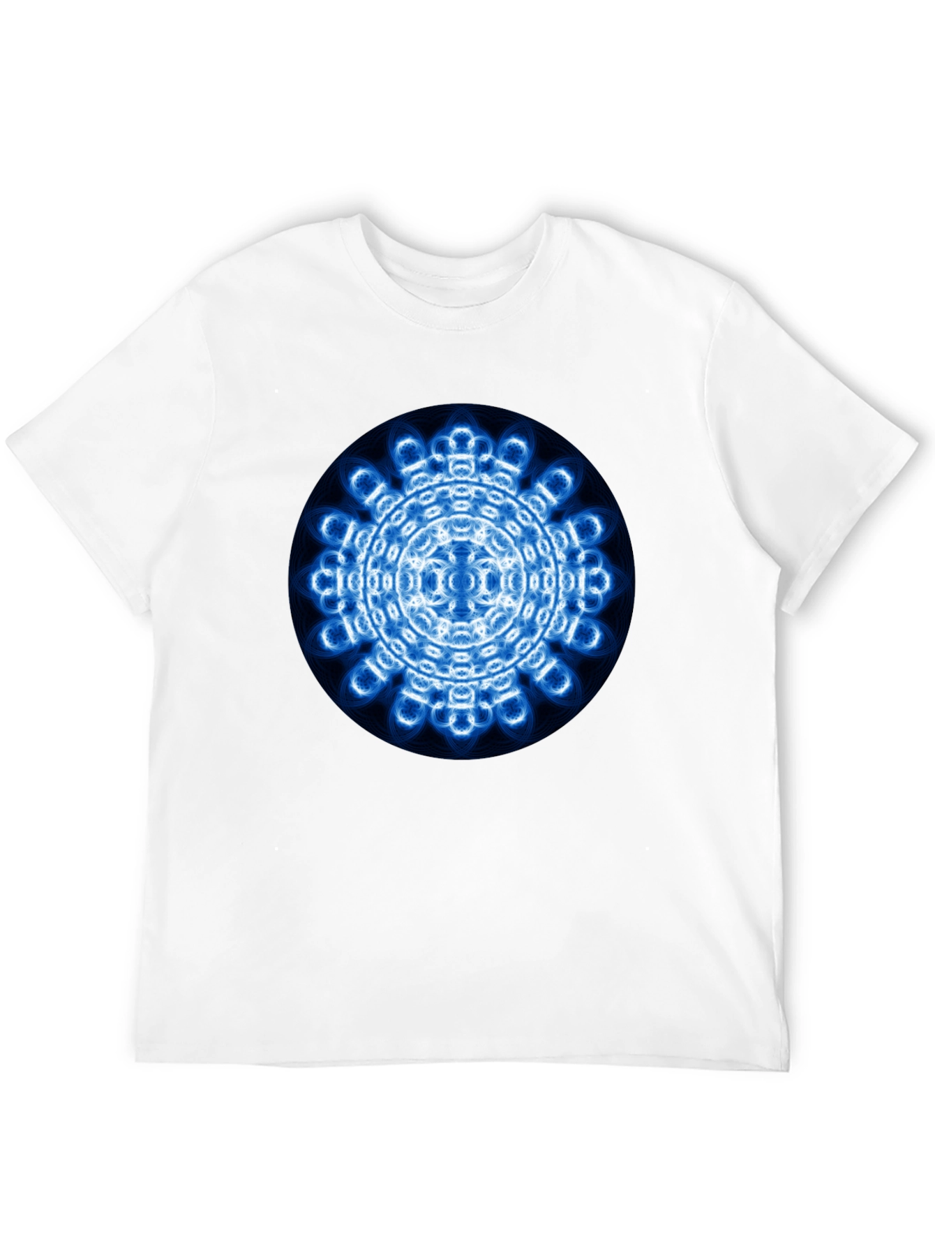 Mens Black T-Shirt with Blue Circular Design