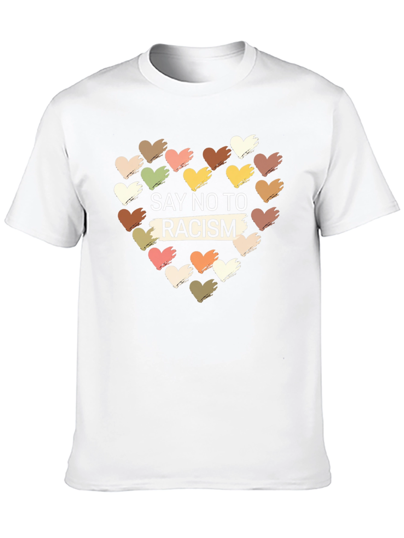 Say No to Racism T-Shirt - Unity Heart Design