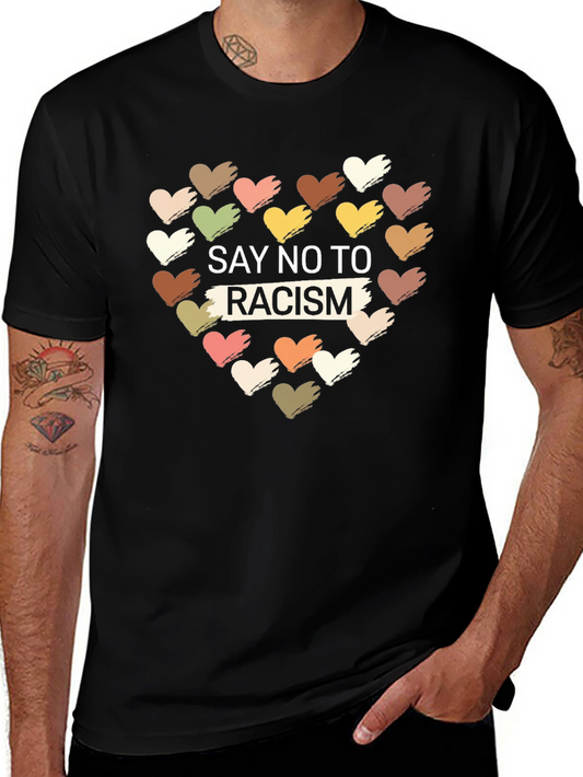 Say No to Racism T-Shirt - Unity Heart Design