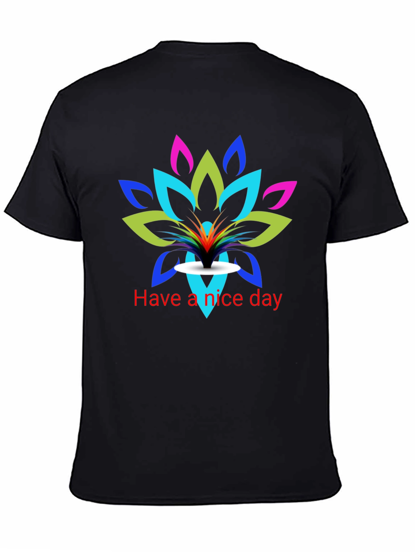 Vibrant Lotus Flower Graphic Print Tee