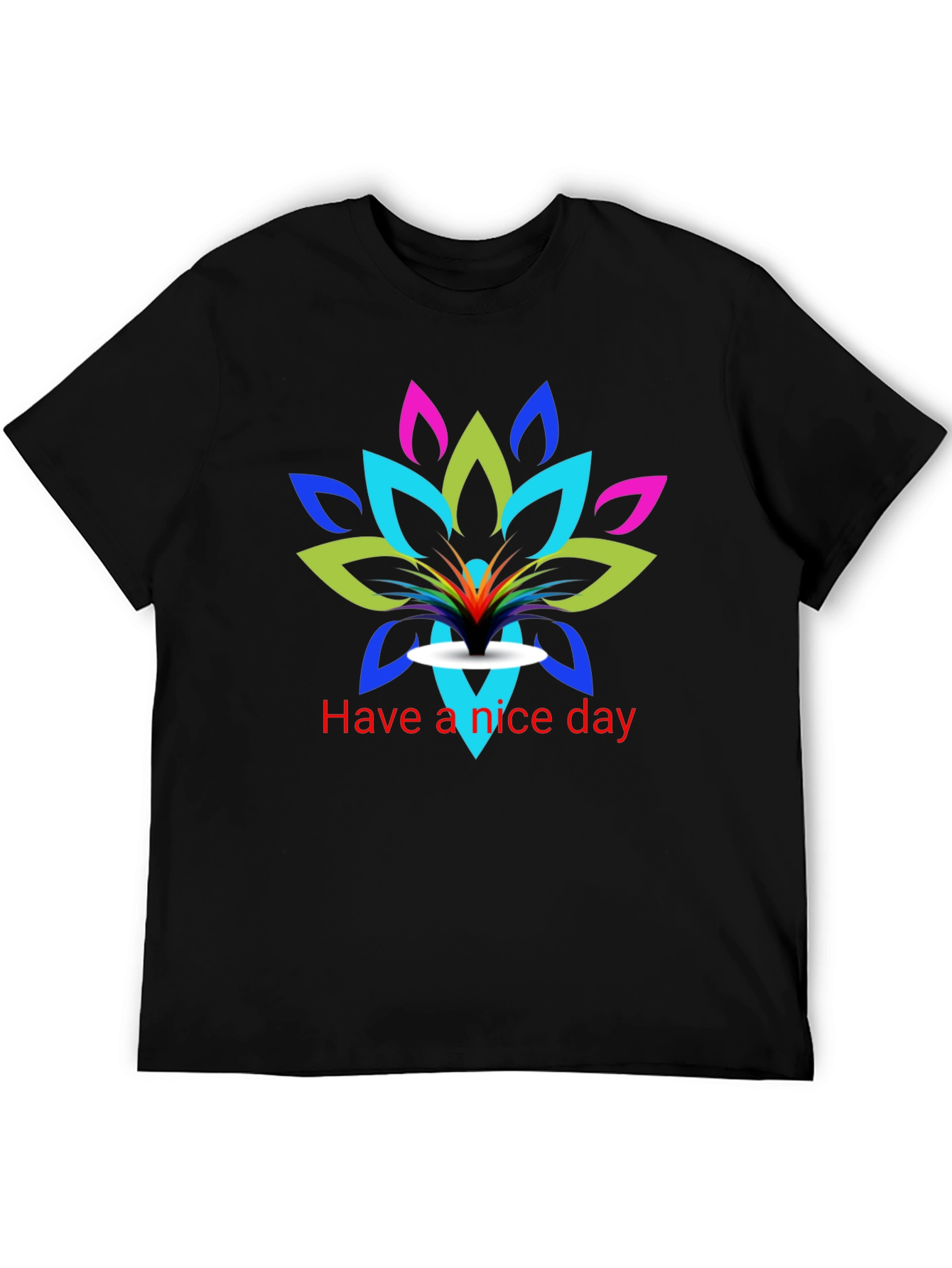 Vibrant Lotus Flower Graphic Print Tee