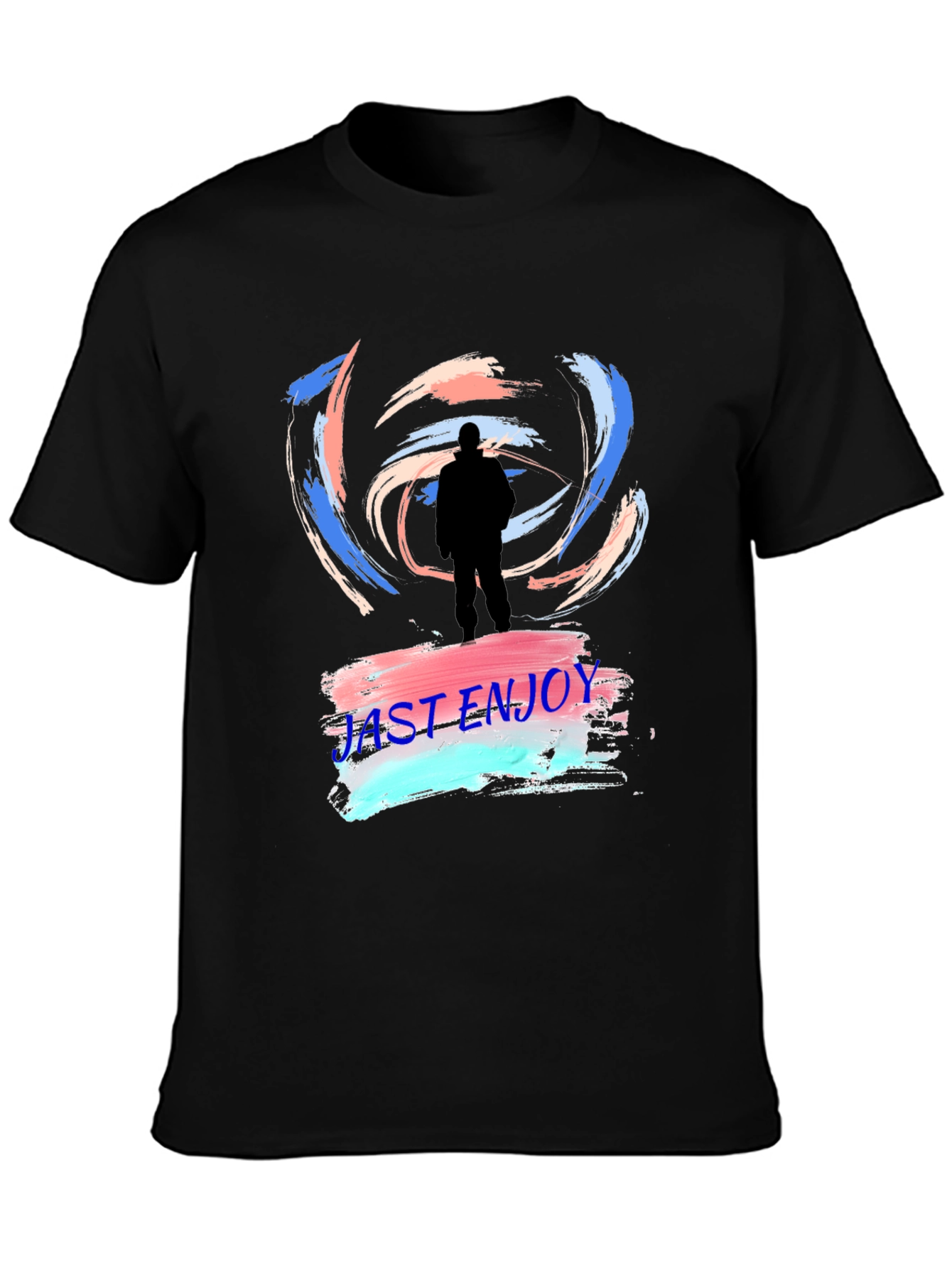 Just Enjoy Black Graphic Tee - Trendy Casual Wear