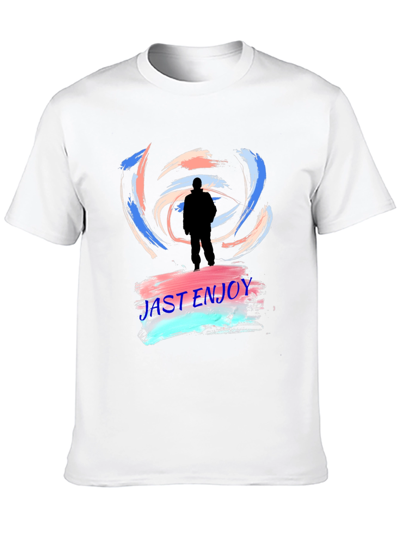 Just Enjoy Black Graphic Tee - Trendy Casual Wear