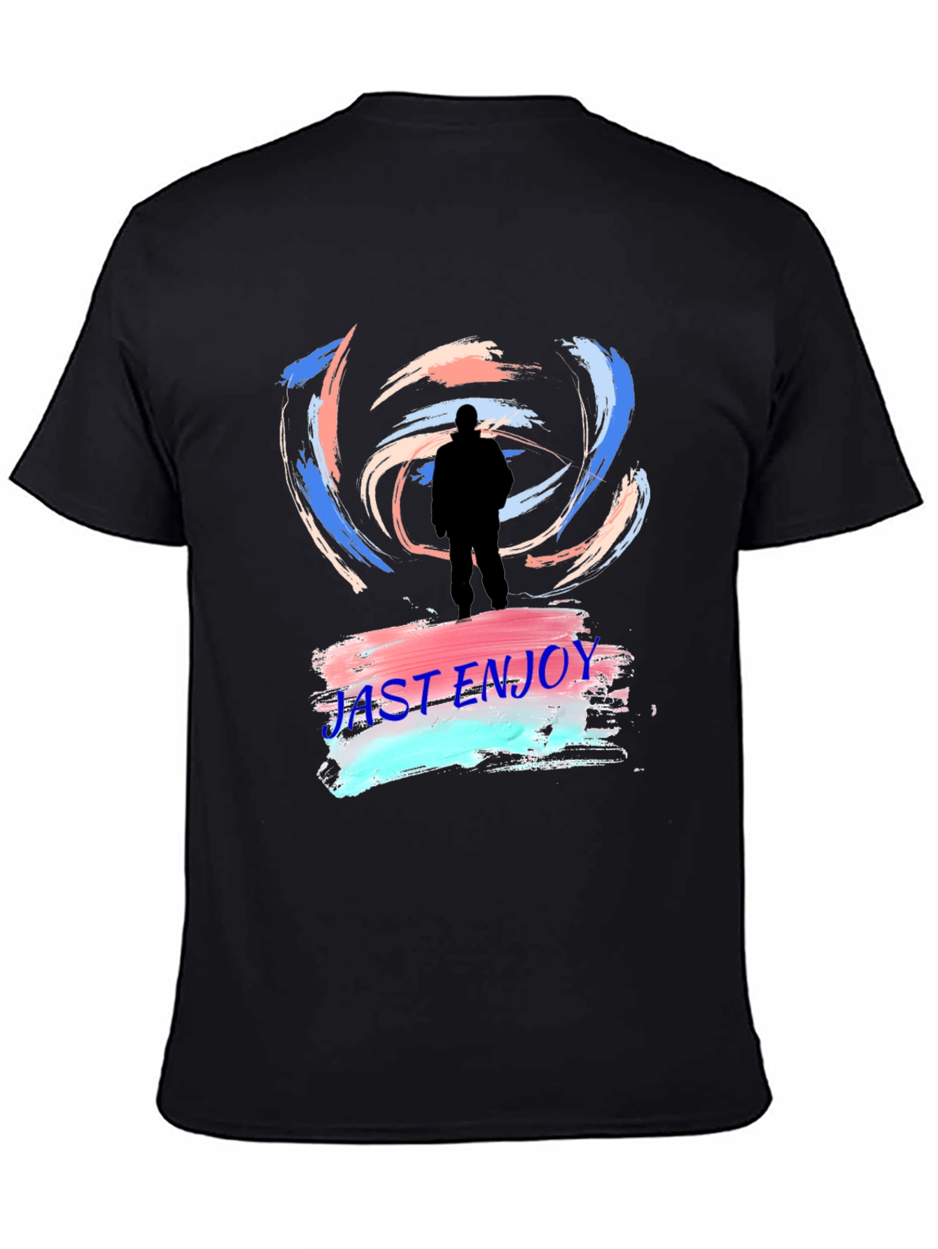 Just Enjoy Black Graphic Tee - Trendy Casual Wear