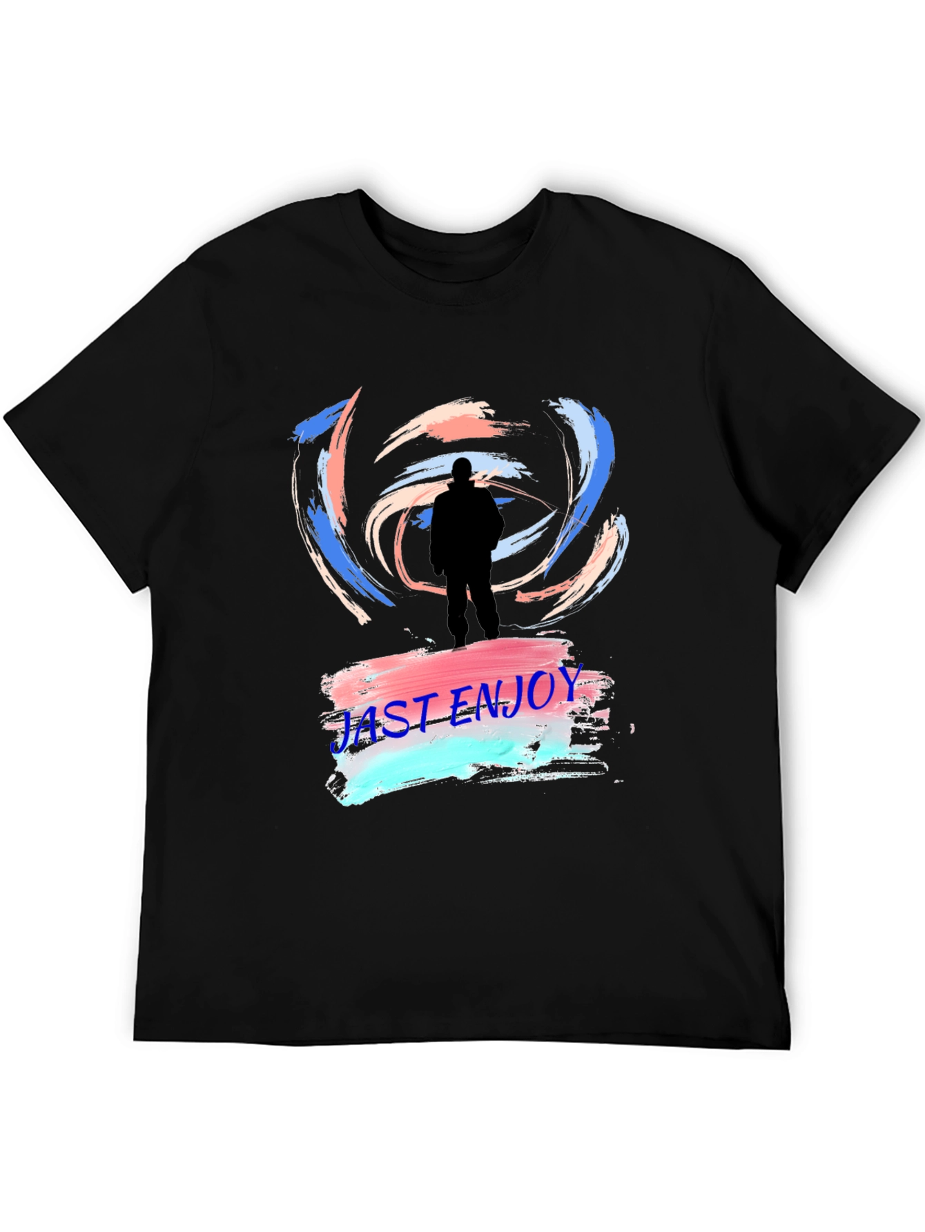 Just Enjoy Black Graphic Tee - Trendy Casual Wear