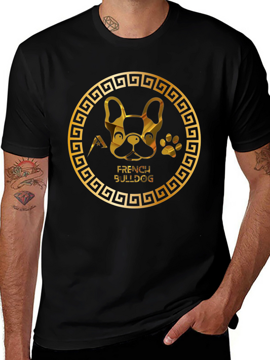 Gold French Bulldog T-Shirt – Elegant Dog Lover Graphic Tee