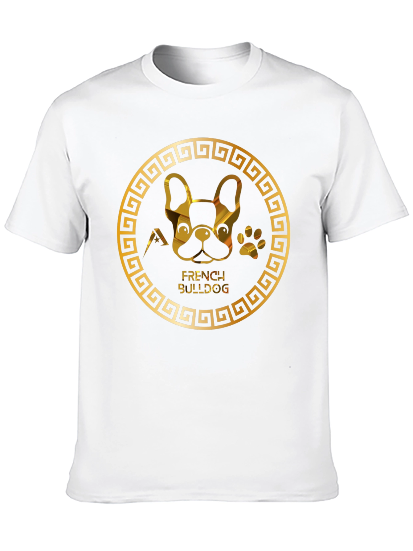 Gold French Bulldog T-Shirt – Elegant Dog Lover Graphic Tee