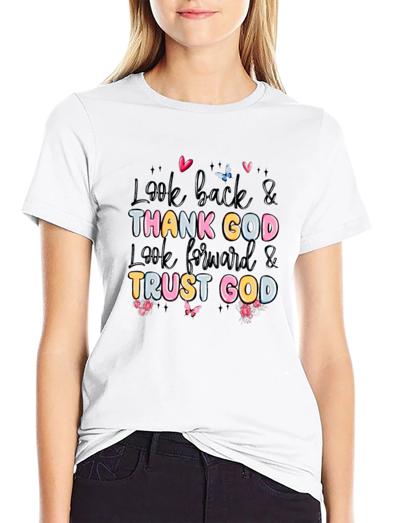 Look Back & Thank God Black T-Shirt