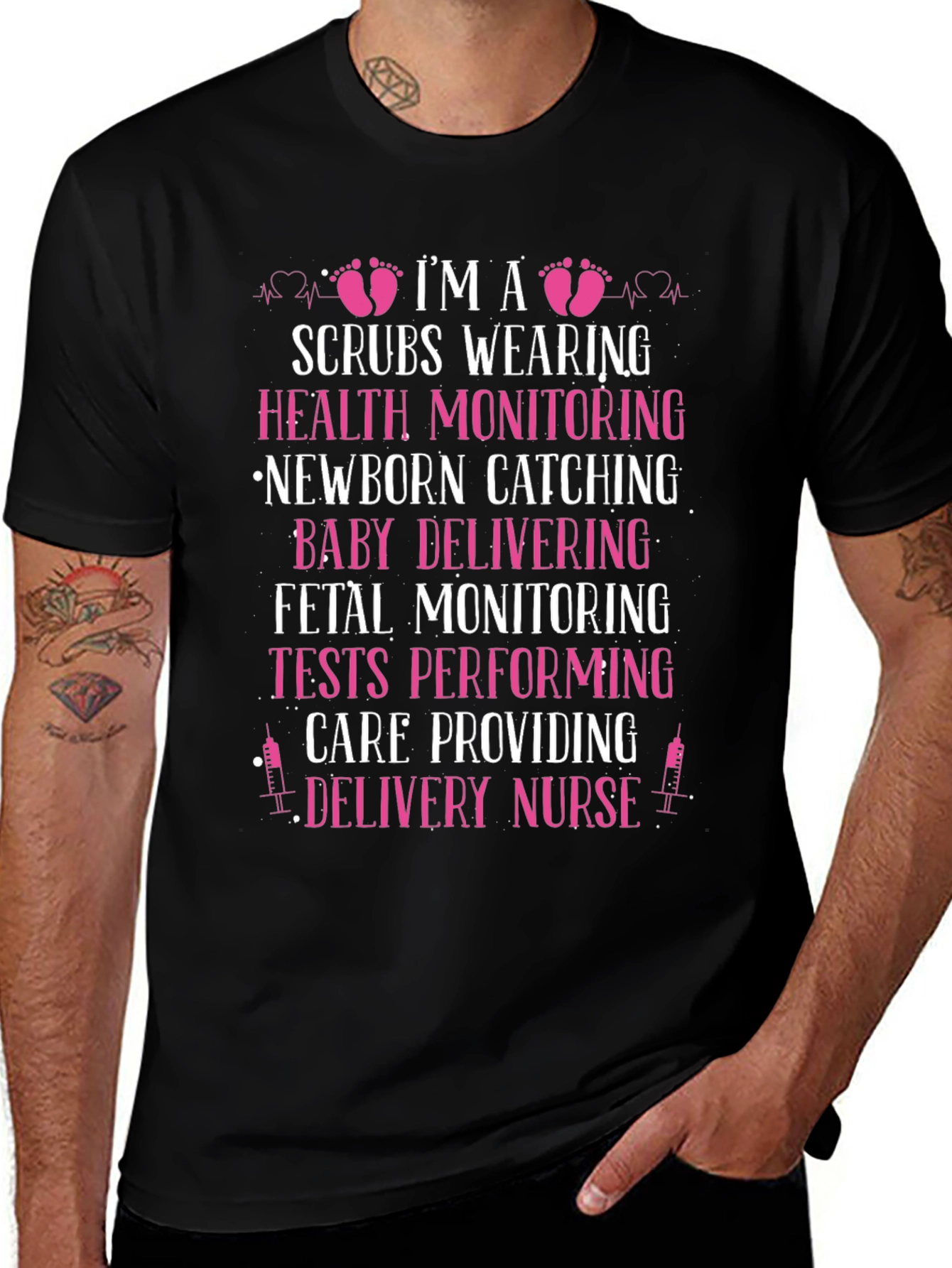 Delivery Nurse T-Shirt - Scrubs & Newborn Design