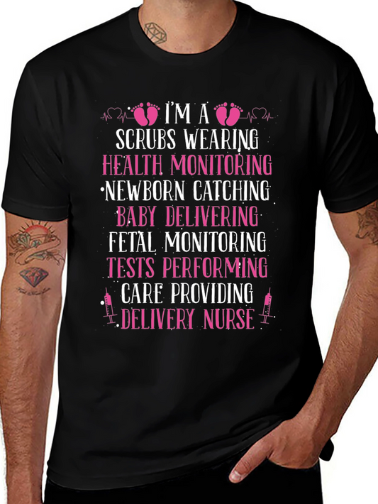 Delivery Nurse T-Shirt - Scrubs & Newborn Design