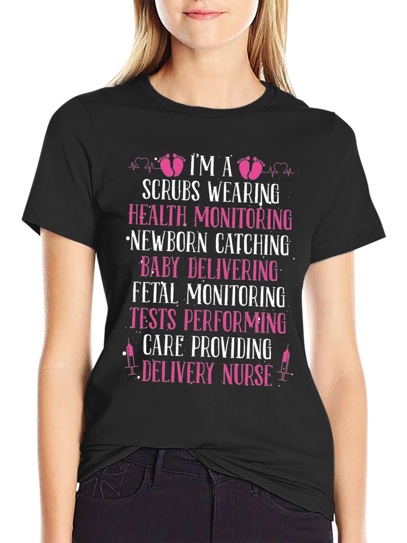 Delivery Nurse T-Shirt - Scrubs & Newborn Design