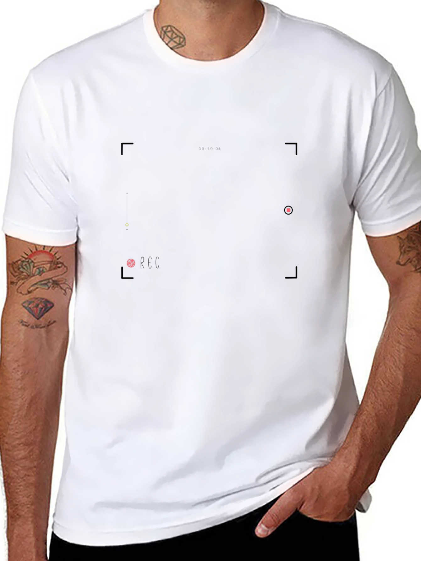 Mens Black Graphic Tee - Modern Design