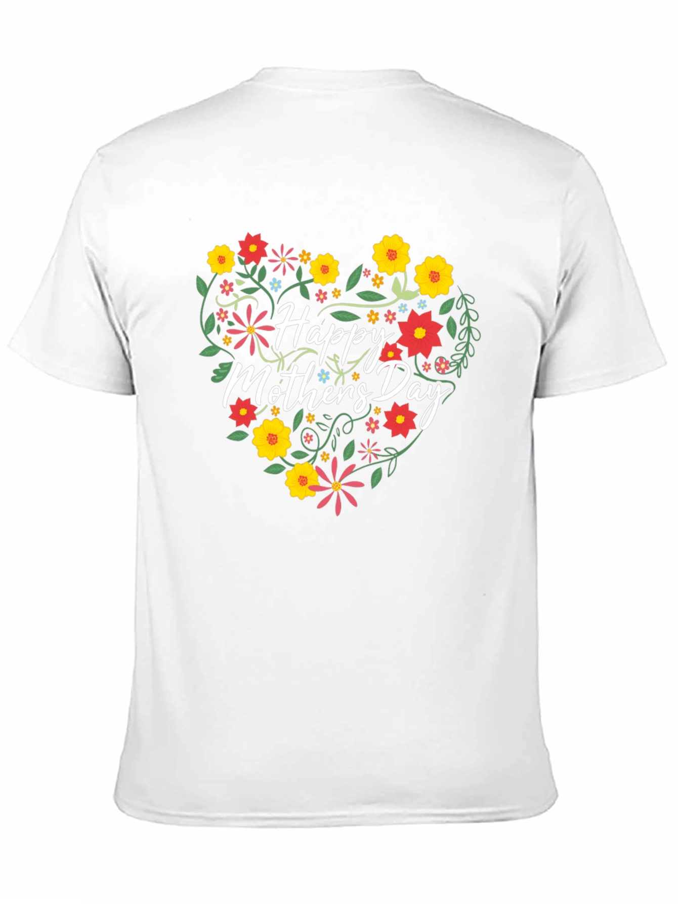Happy Mothers Day Floral Heart Graphic Tee