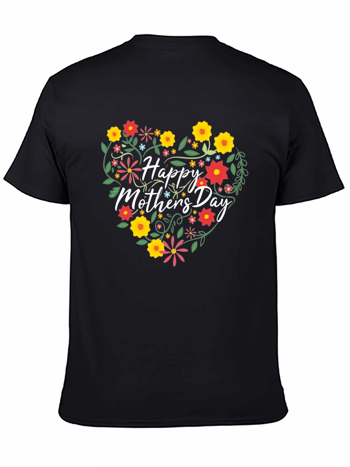 Happy Mothers Day Floral Heart Graphic Tee