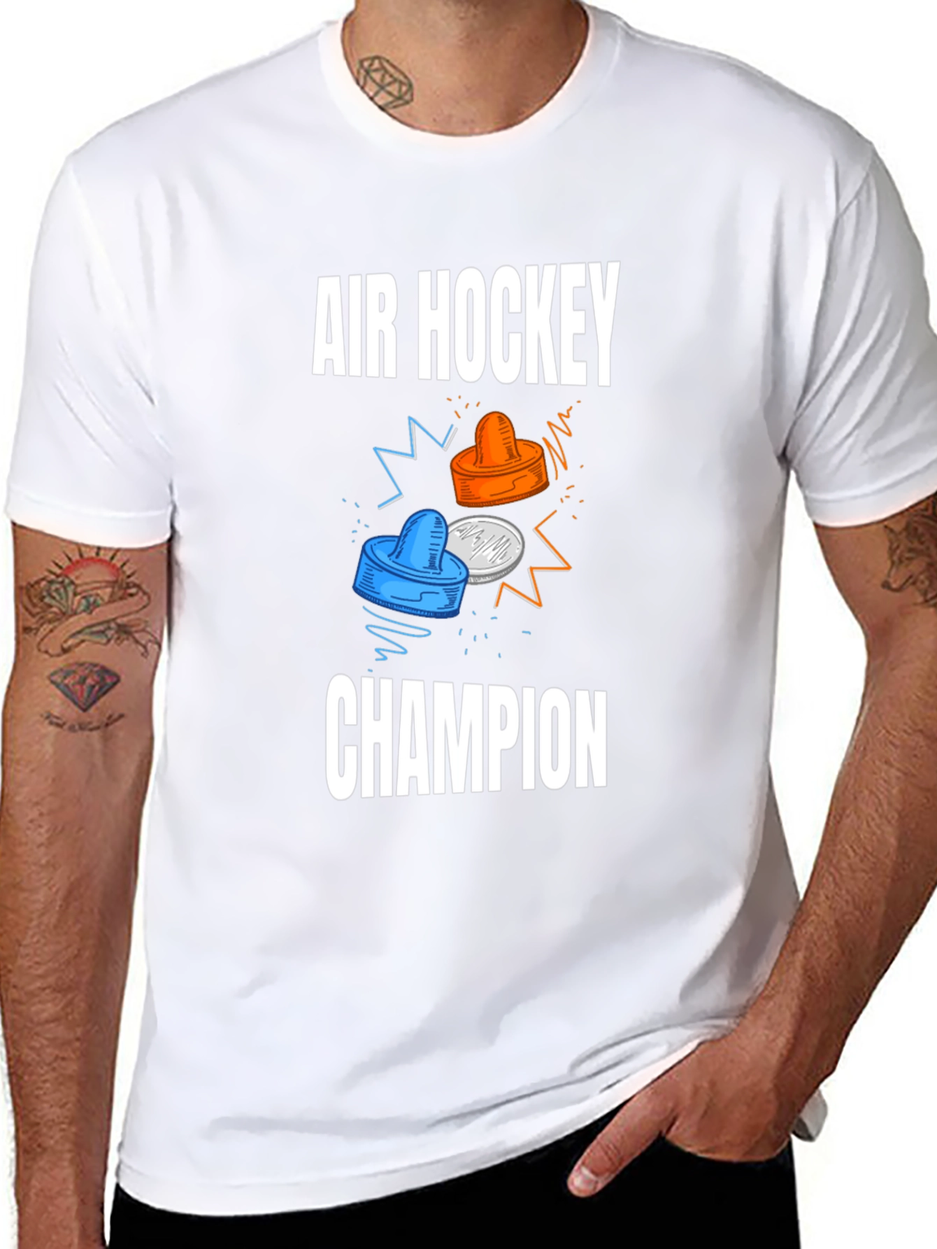 Air Hockey Champion Black T-Shirt