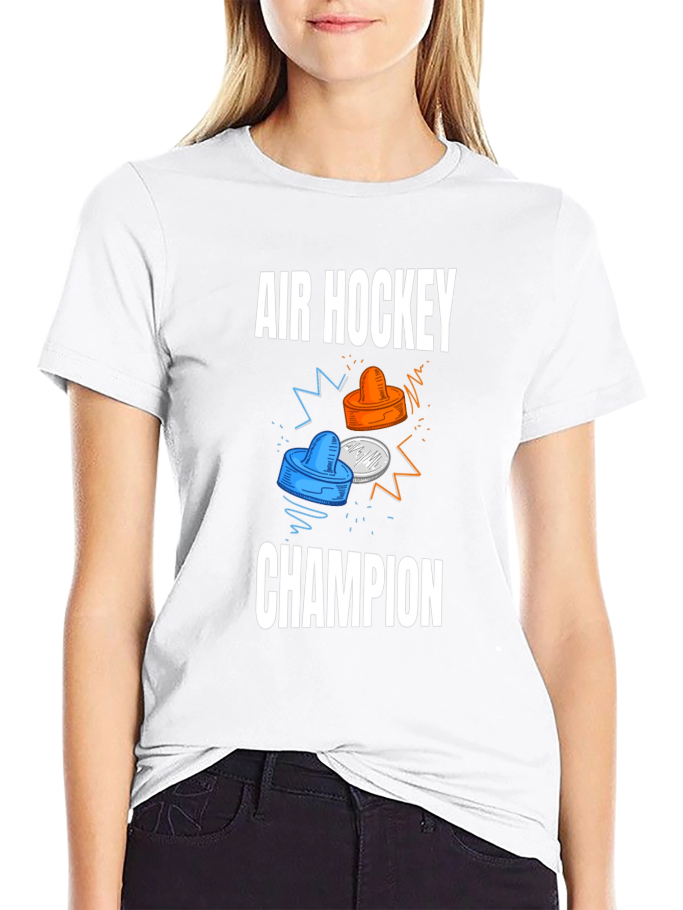 Air Hockey Champion Black T-Shirt