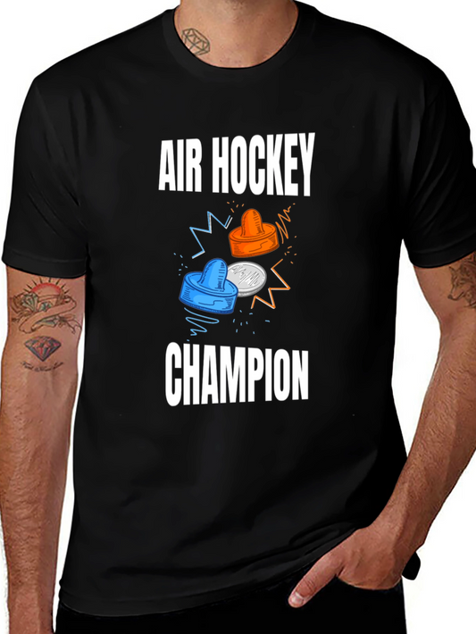 Air Hockey Champion Black T-Shirt