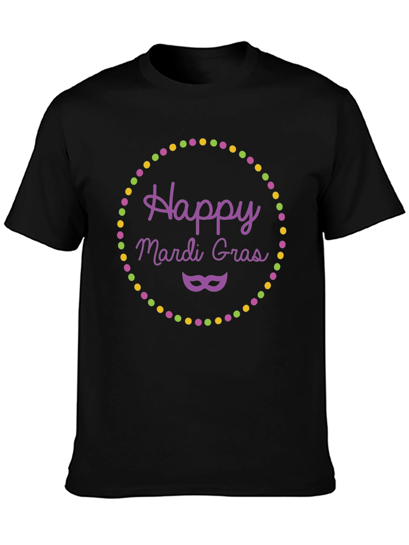 Happy Mardi Gras T-Shirt - Purple Mask