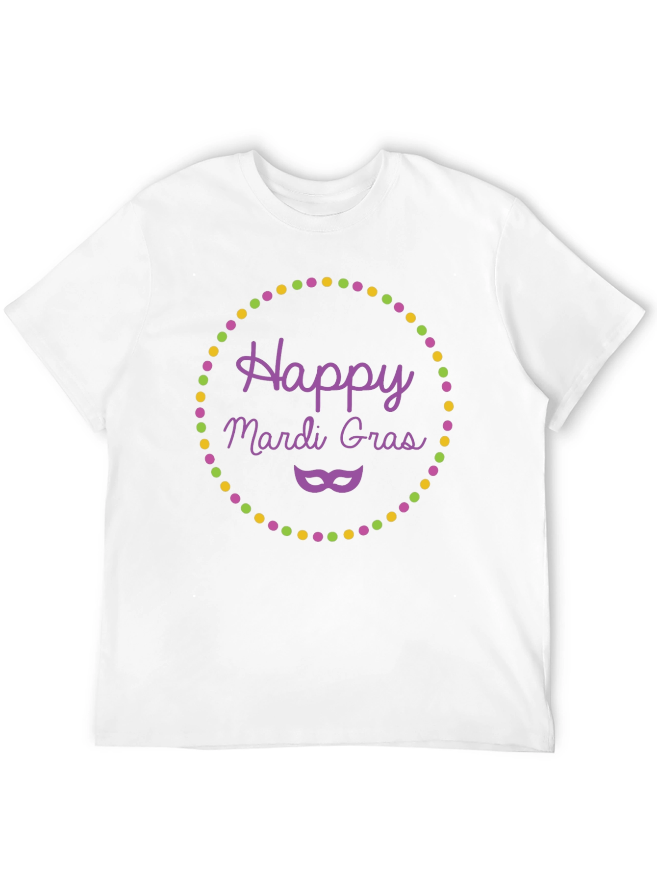 Happy Mardi Gras T-Shirt - Purple Mask