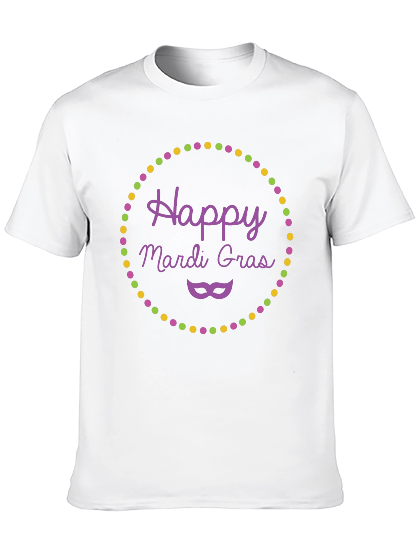 Happy Mardi Gras T-Shirt - Purple Mask