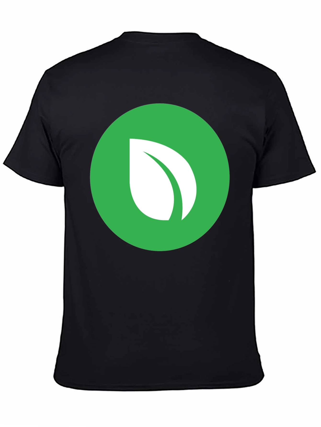 Green Leaf Logo Black T-Shirt