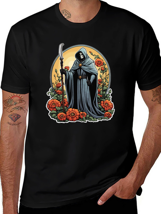 Grim Reaper Floral T-Shirt - Dark Humor Graphic Tee