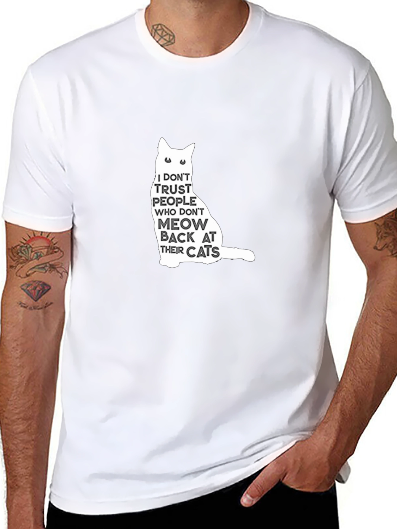 Funny Cat Lover Graphic Tee - Meow Back T-Shirt