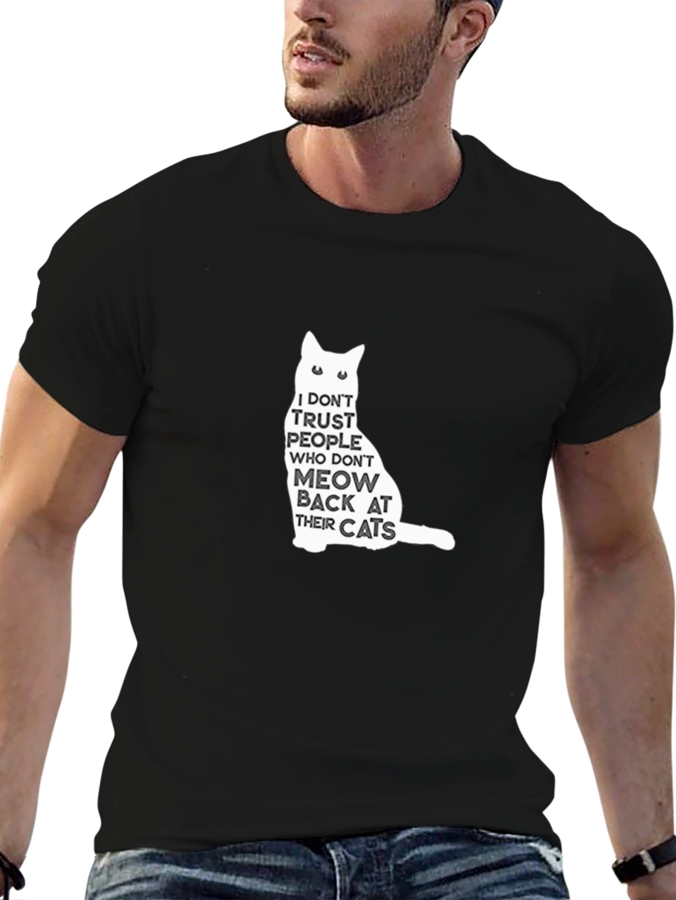 Funny Cat Lover Graphic Tee - Meow Back T-Shirt