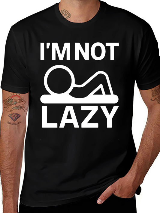 Im Not Lazy Graphic T-Shirt - Black