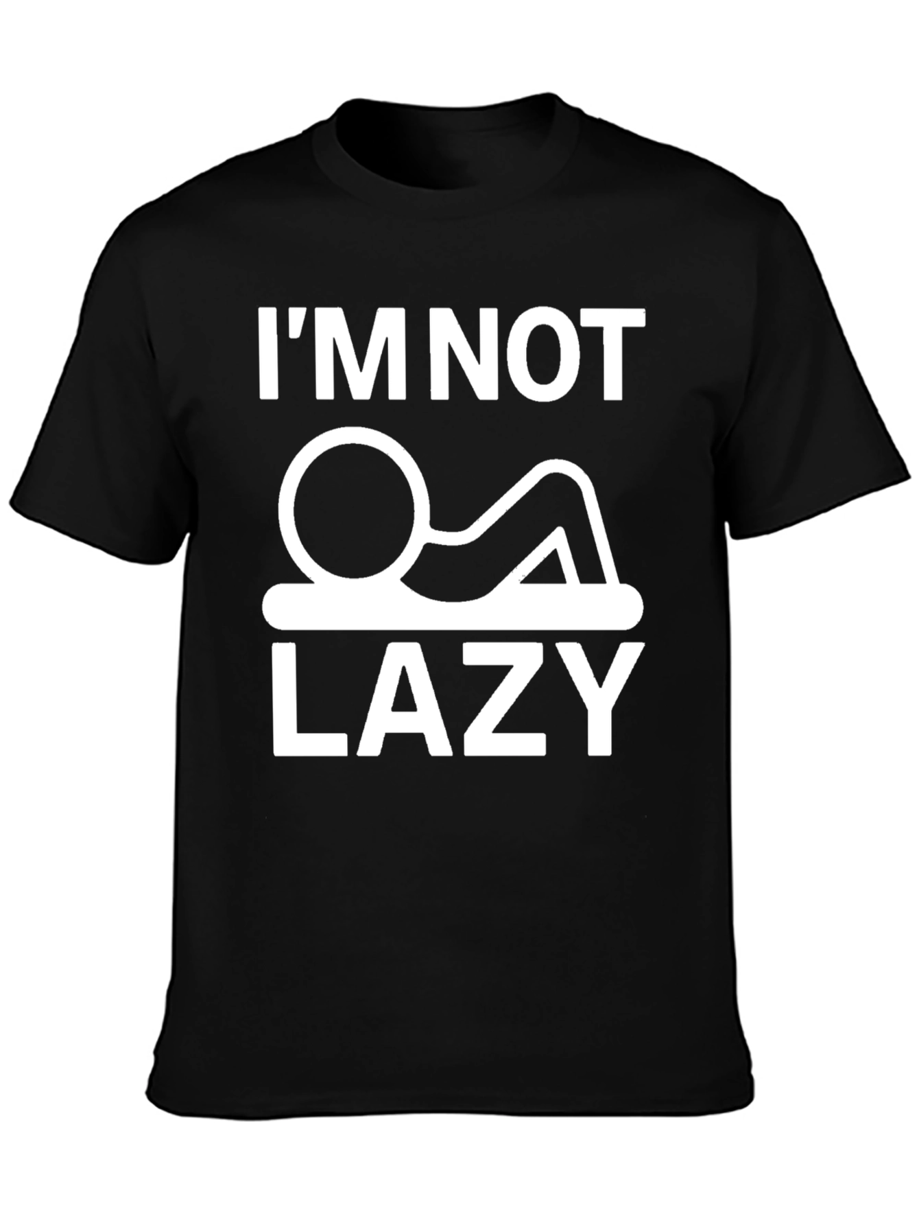 Im Not Lazy Graphic T-Shirt - Black