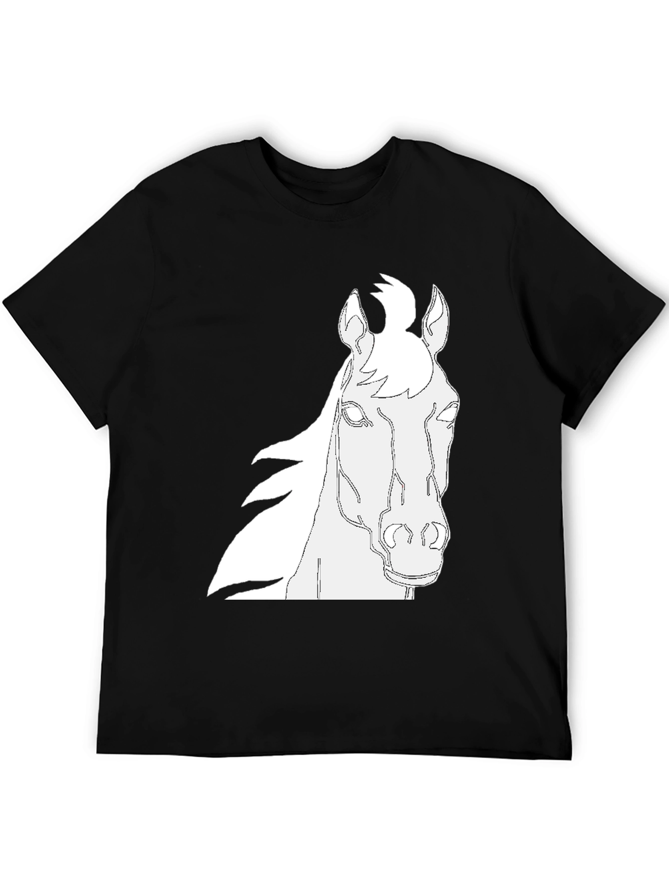 Horse Outline Graphic Black T-Shirt