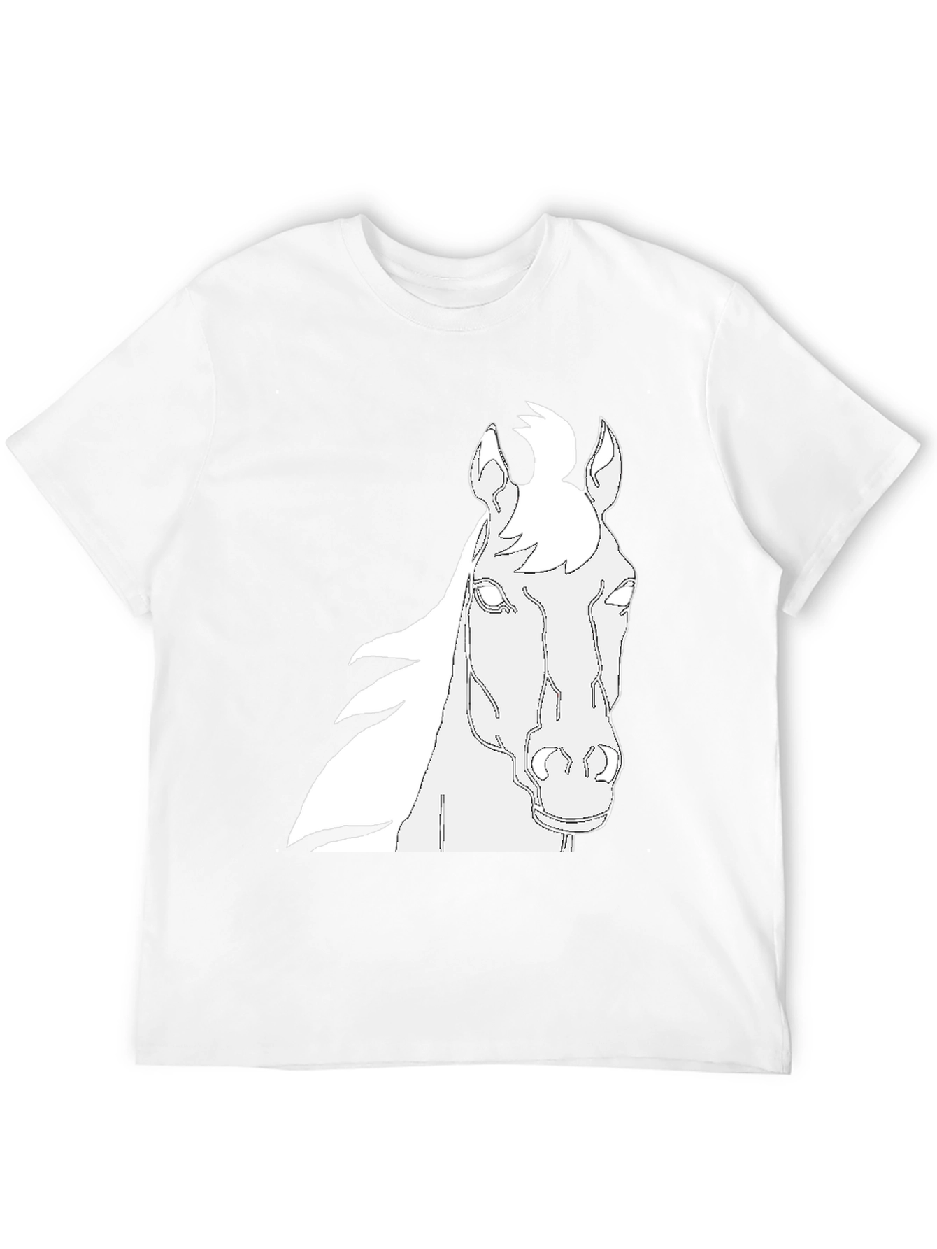 Horse Outline Graphic Black T-Shirt