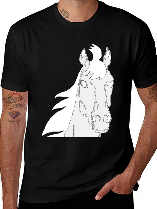 Horse Outline Graphic Black T-Shirt