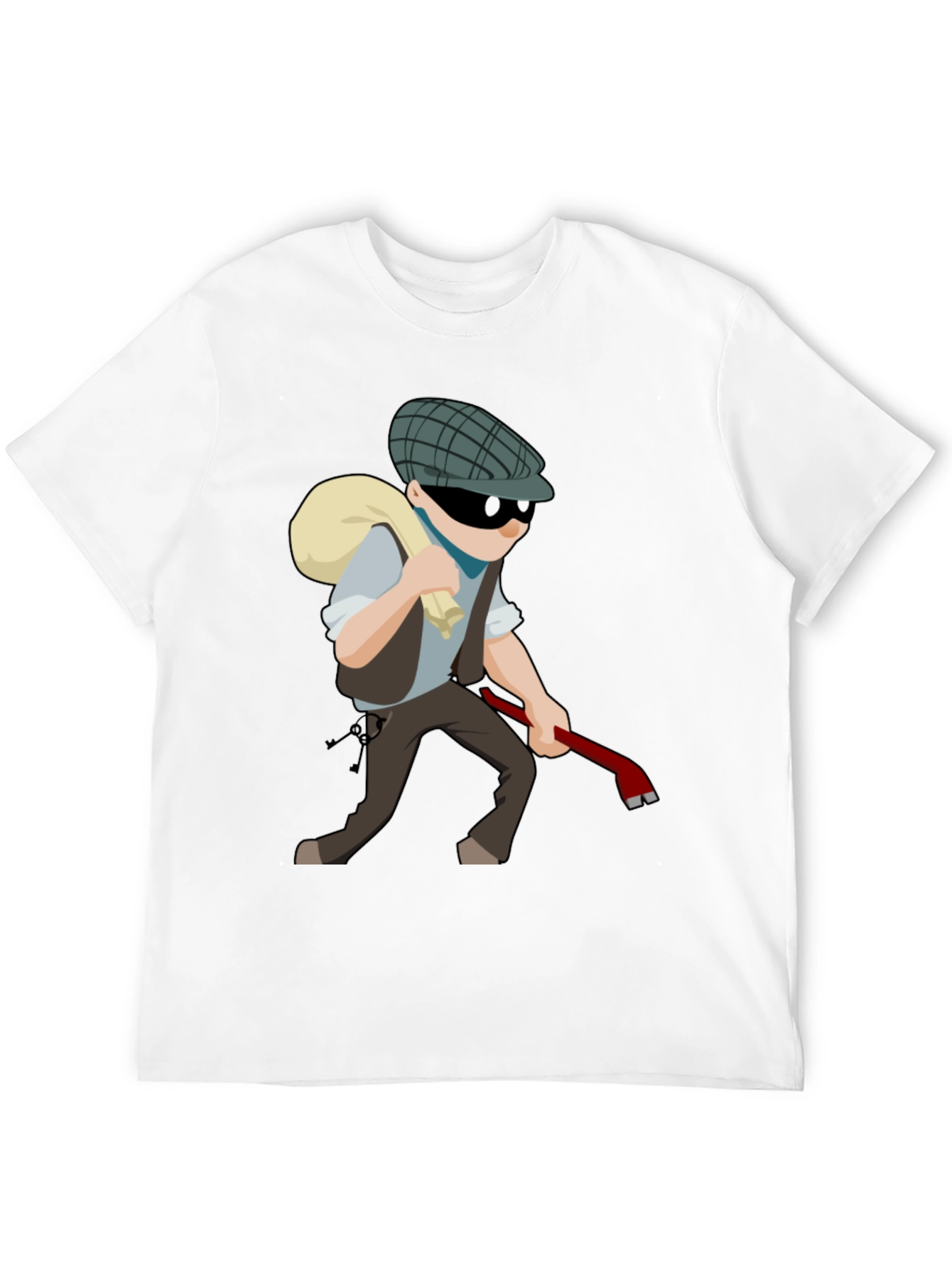Cartoon Burglar T-Shirt - Novelty Tee