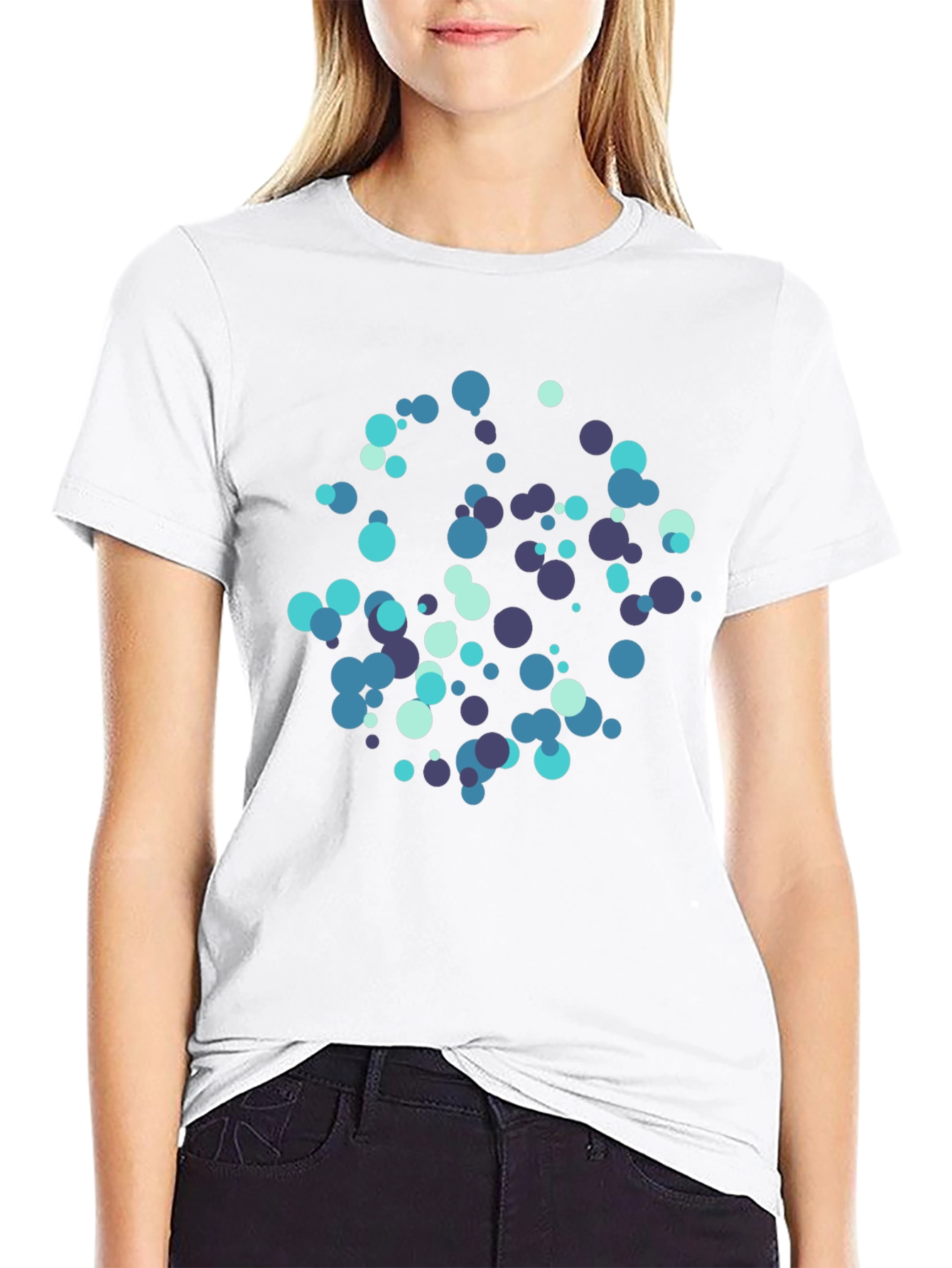 Abstract Dot Pattern Black T-Shirt