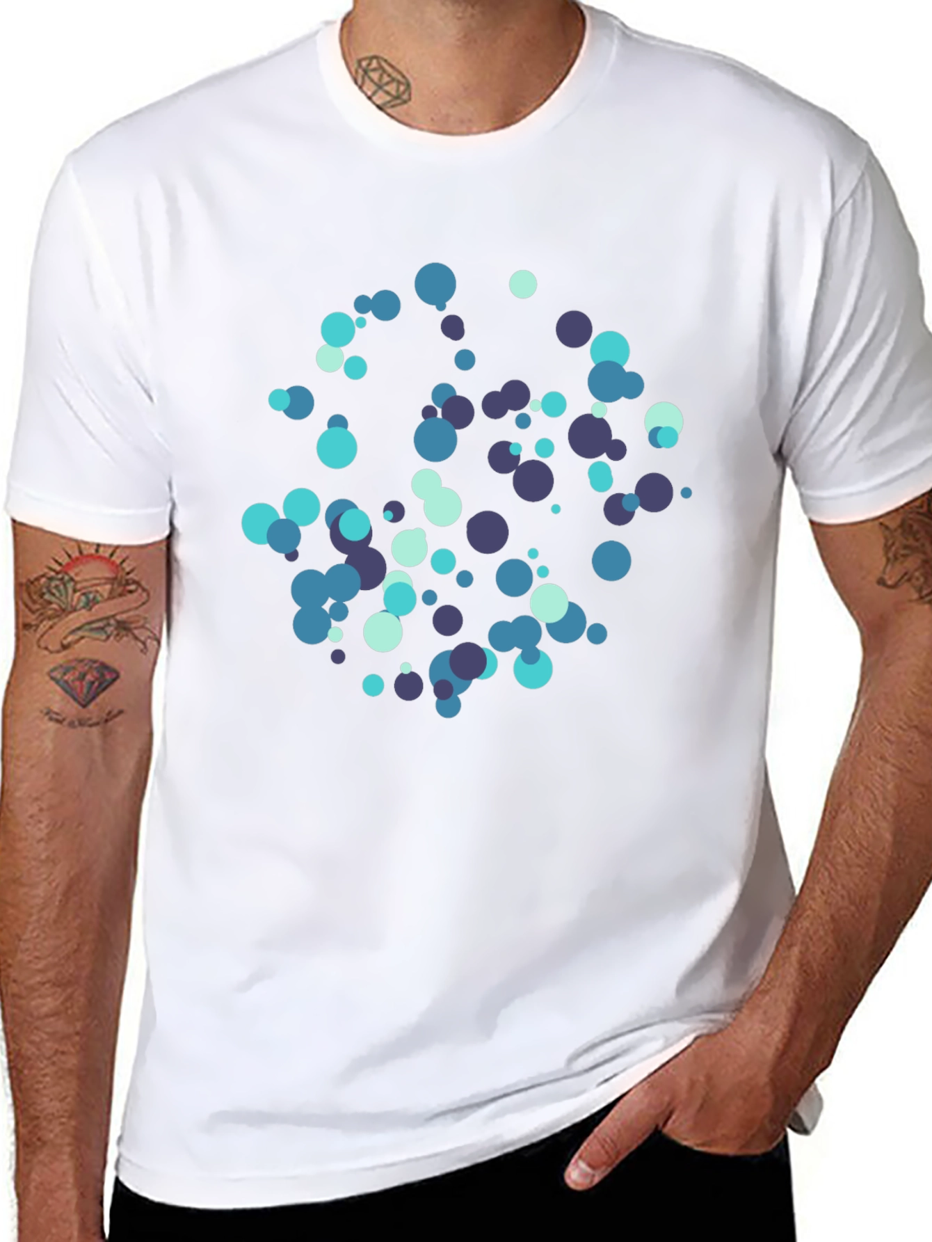Abstract Dot Pattern Black T-Shirt
