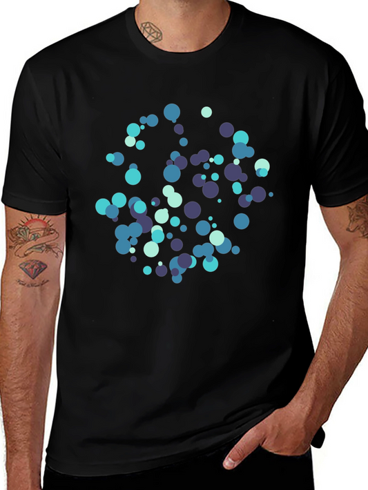 Abstract Dot Pattern Black T-Shirt