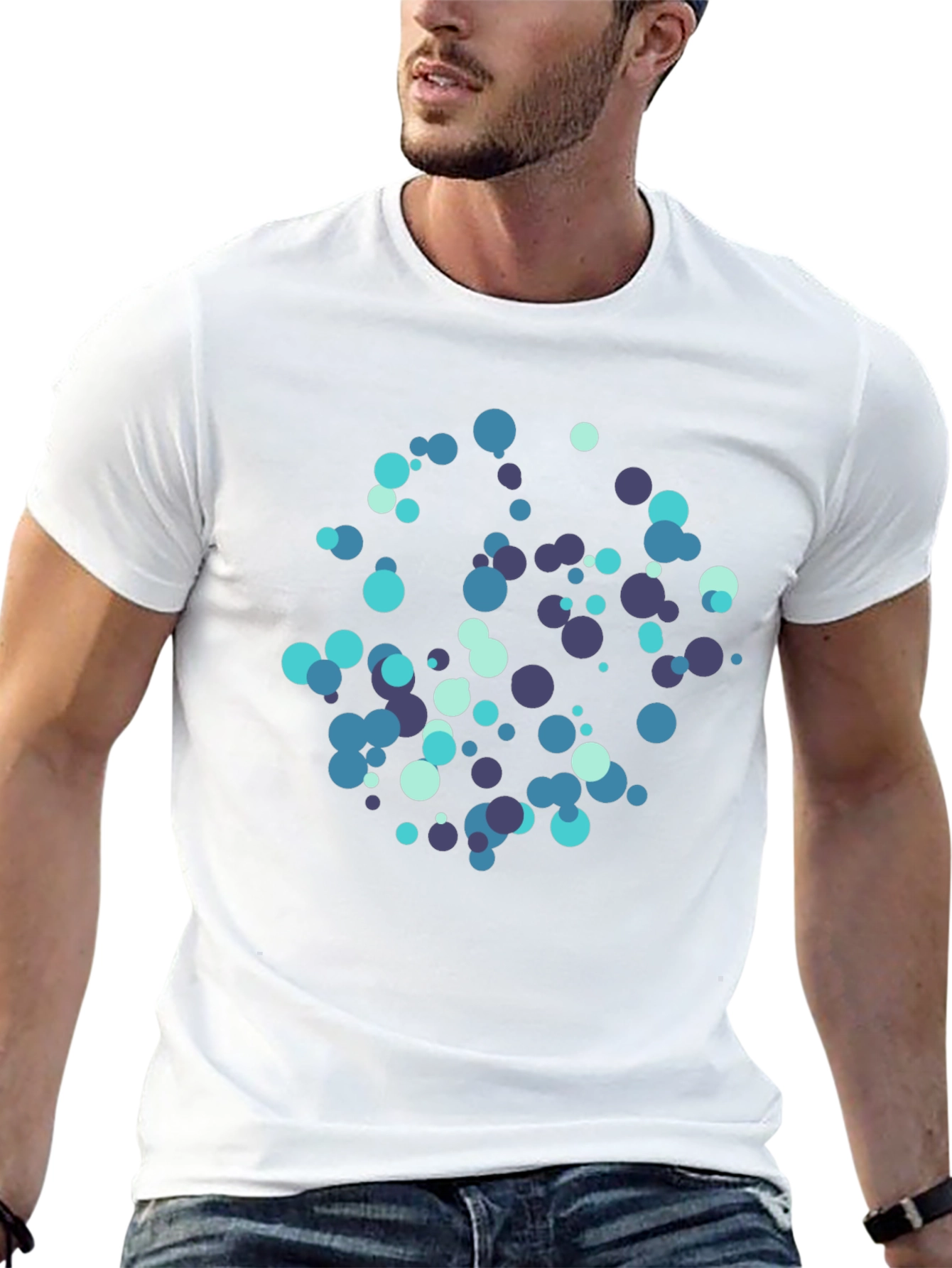 Abstract Dot Pattern Black T-Shirt