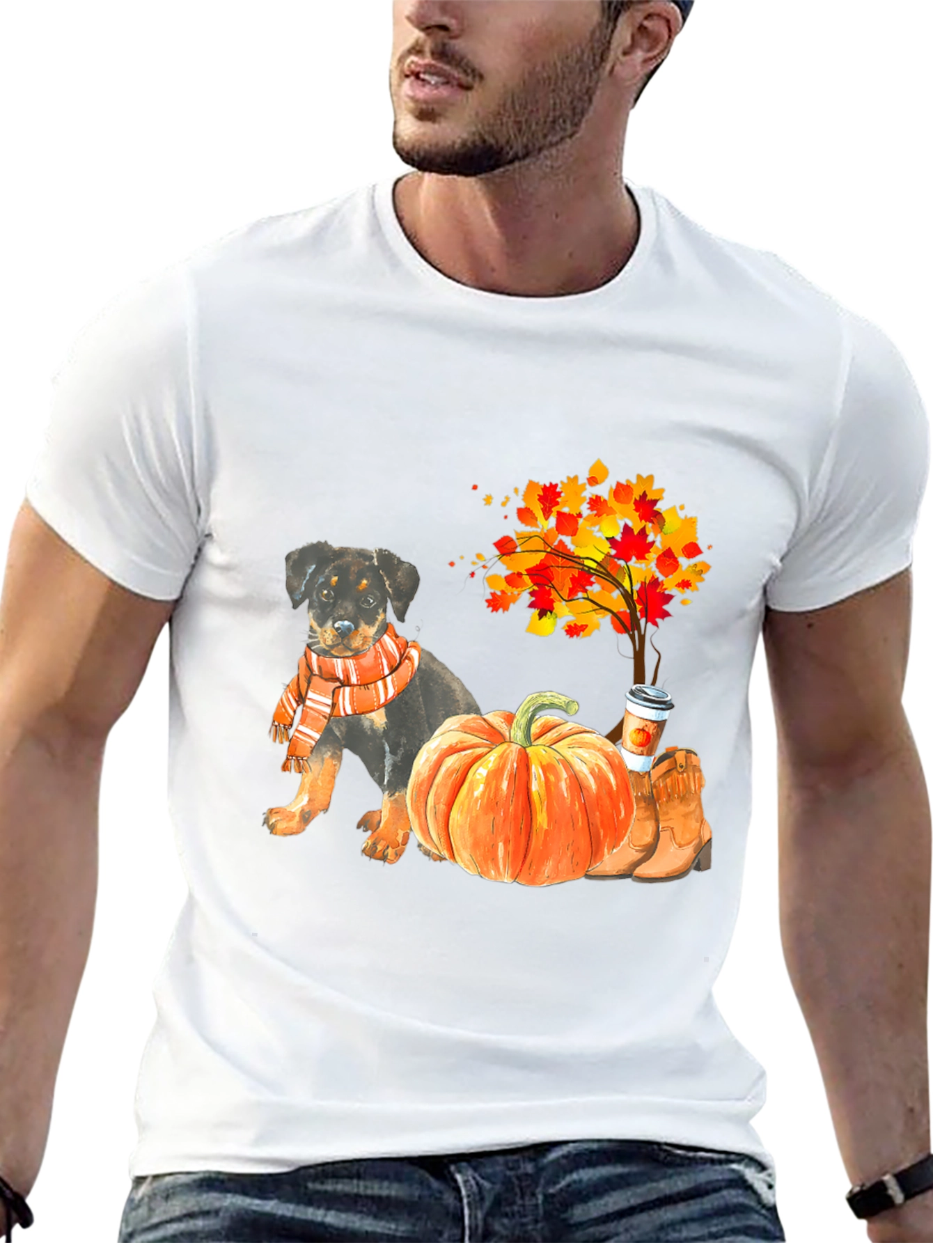 Fall Rottweiler Pumpkin T-Shirt