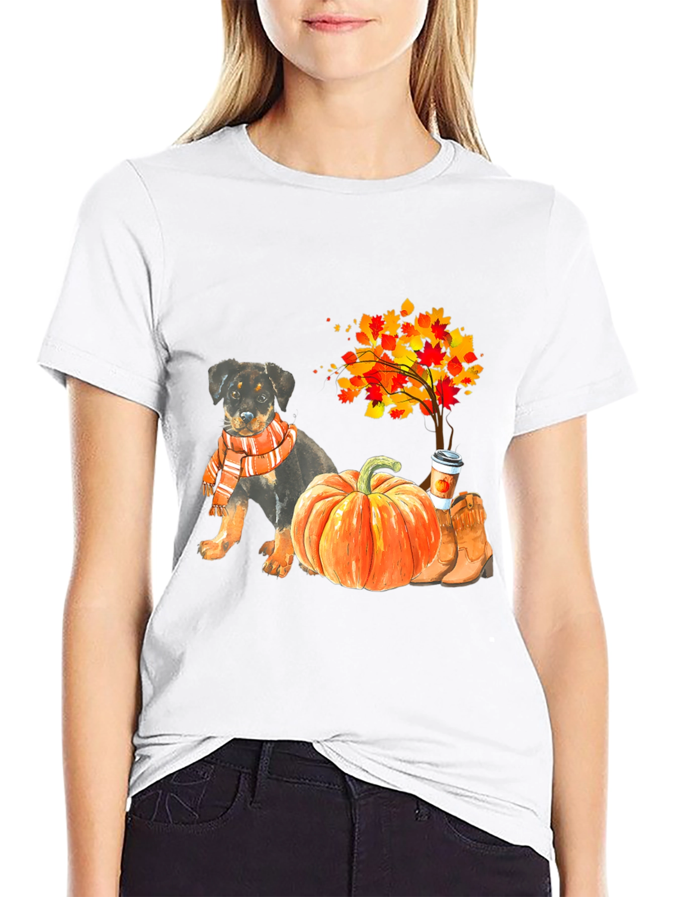 Fall Rottweiler Pumpkin T-Shirt