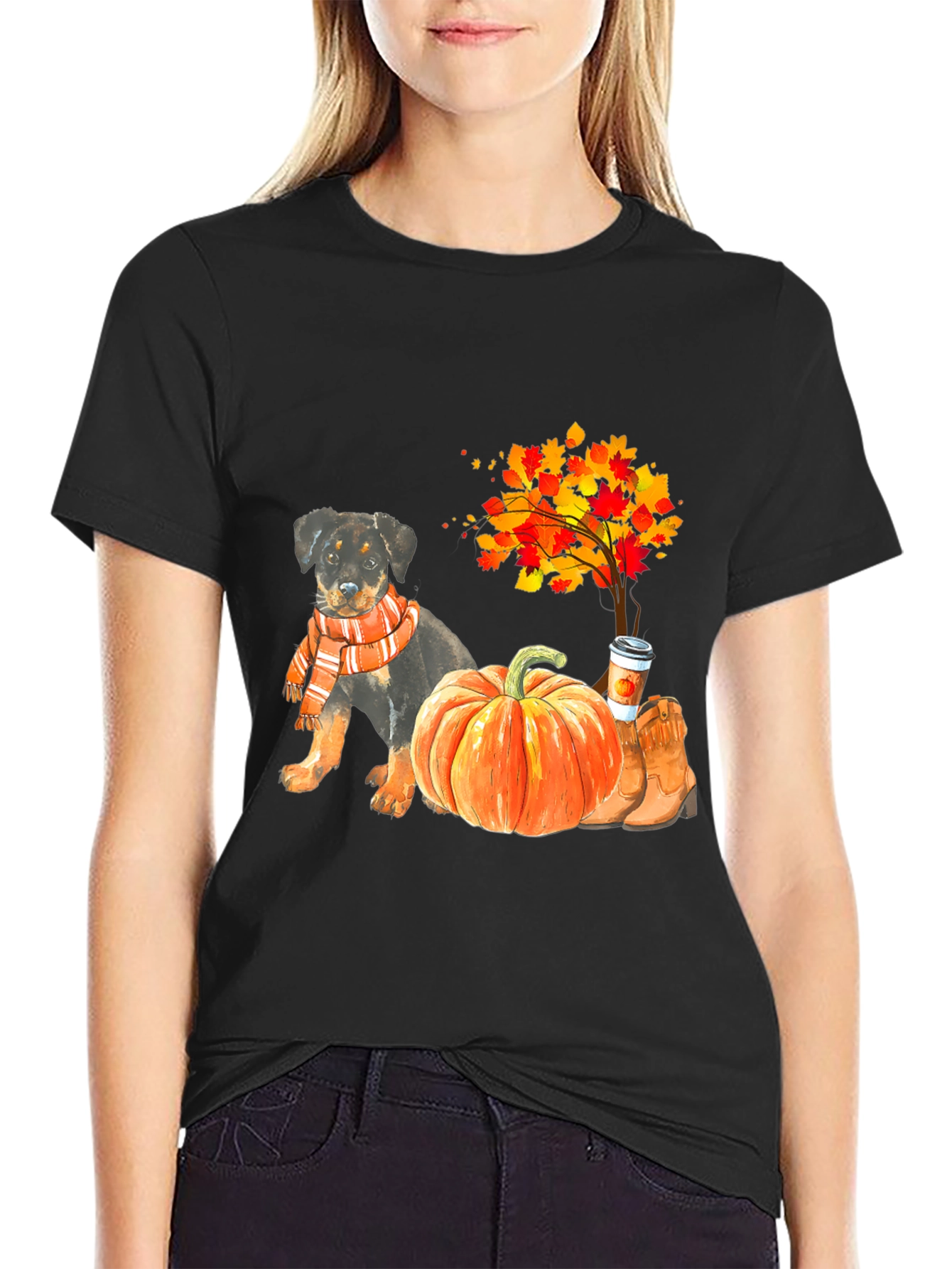 Fall Rottweiler Pumpkin T-Shirt