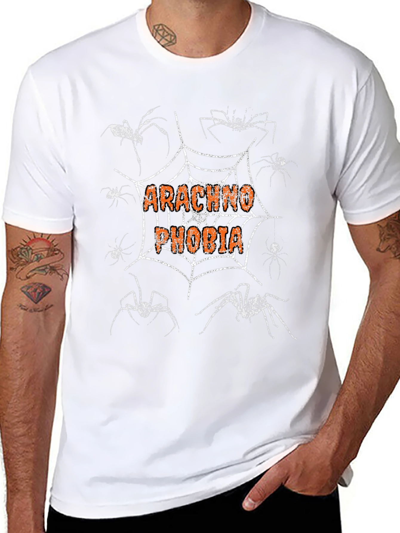 Arachnophobia Spider Web T-Shirt - Halloween