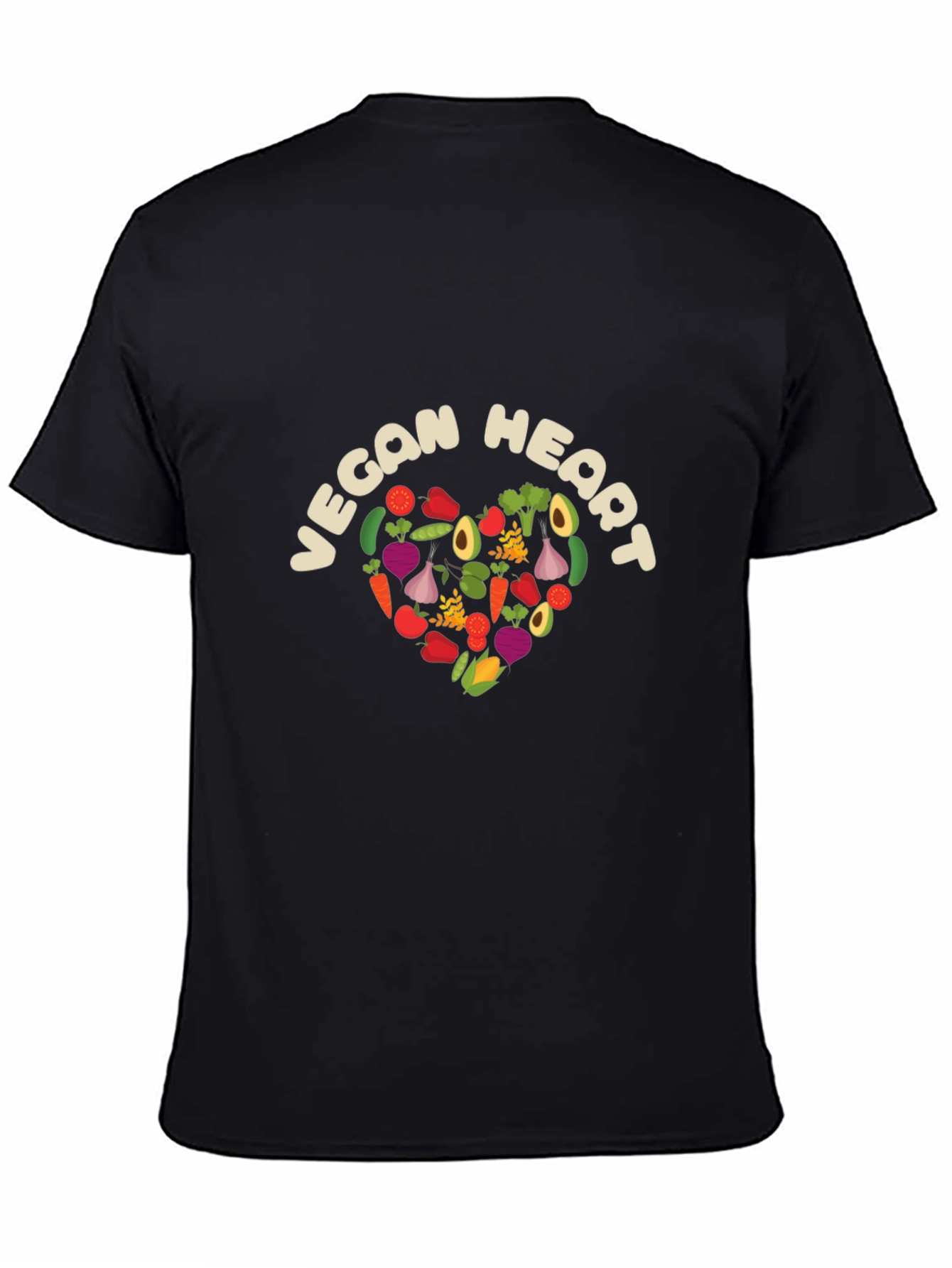 Vegan Heart Graphic Tee - Unisex Black T-Shirt
