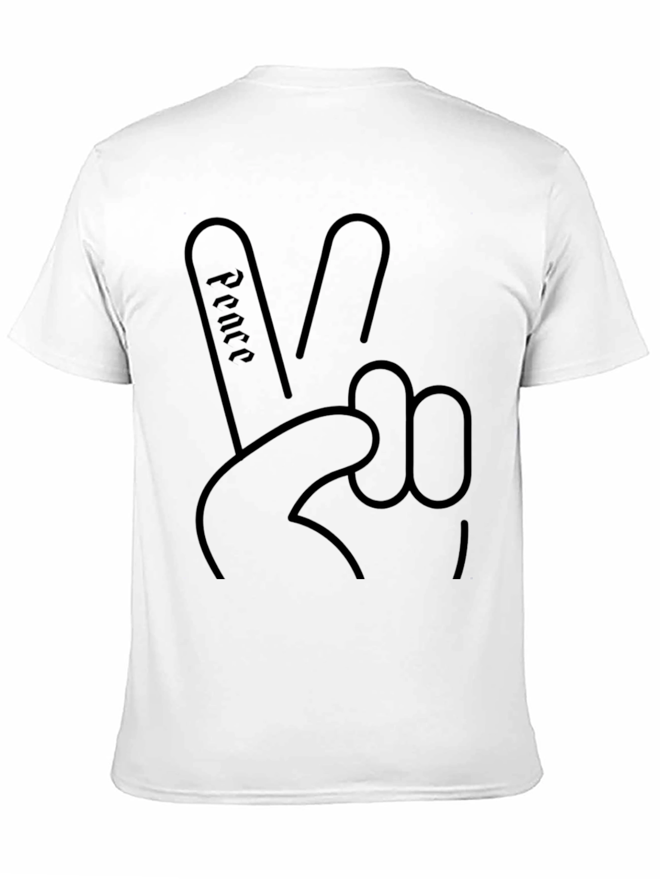 Peace Sign Graphic Tee - Black Cotton T-Shirt
