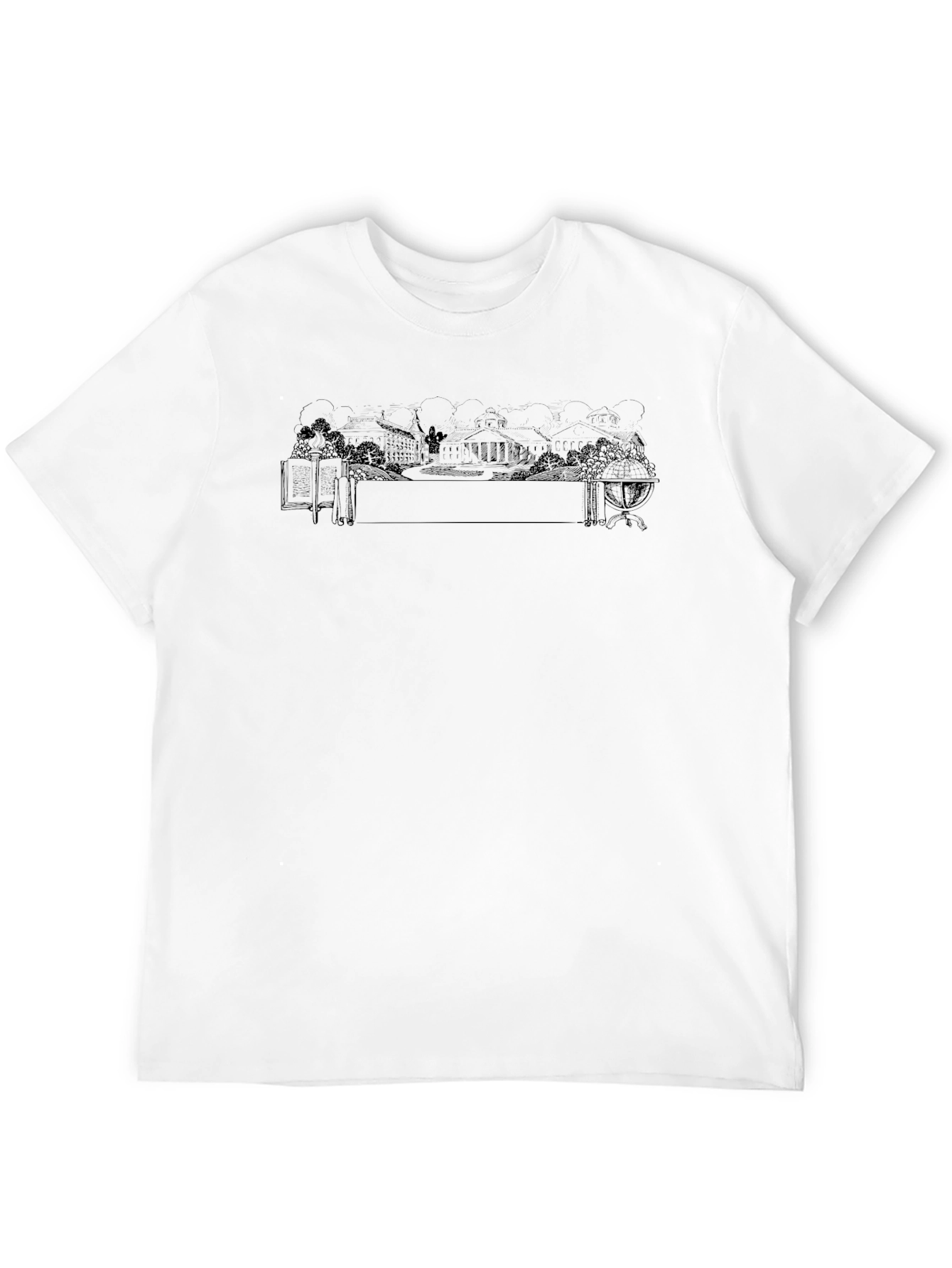 Mens Black Graphic T-Shirt - Scenic Design