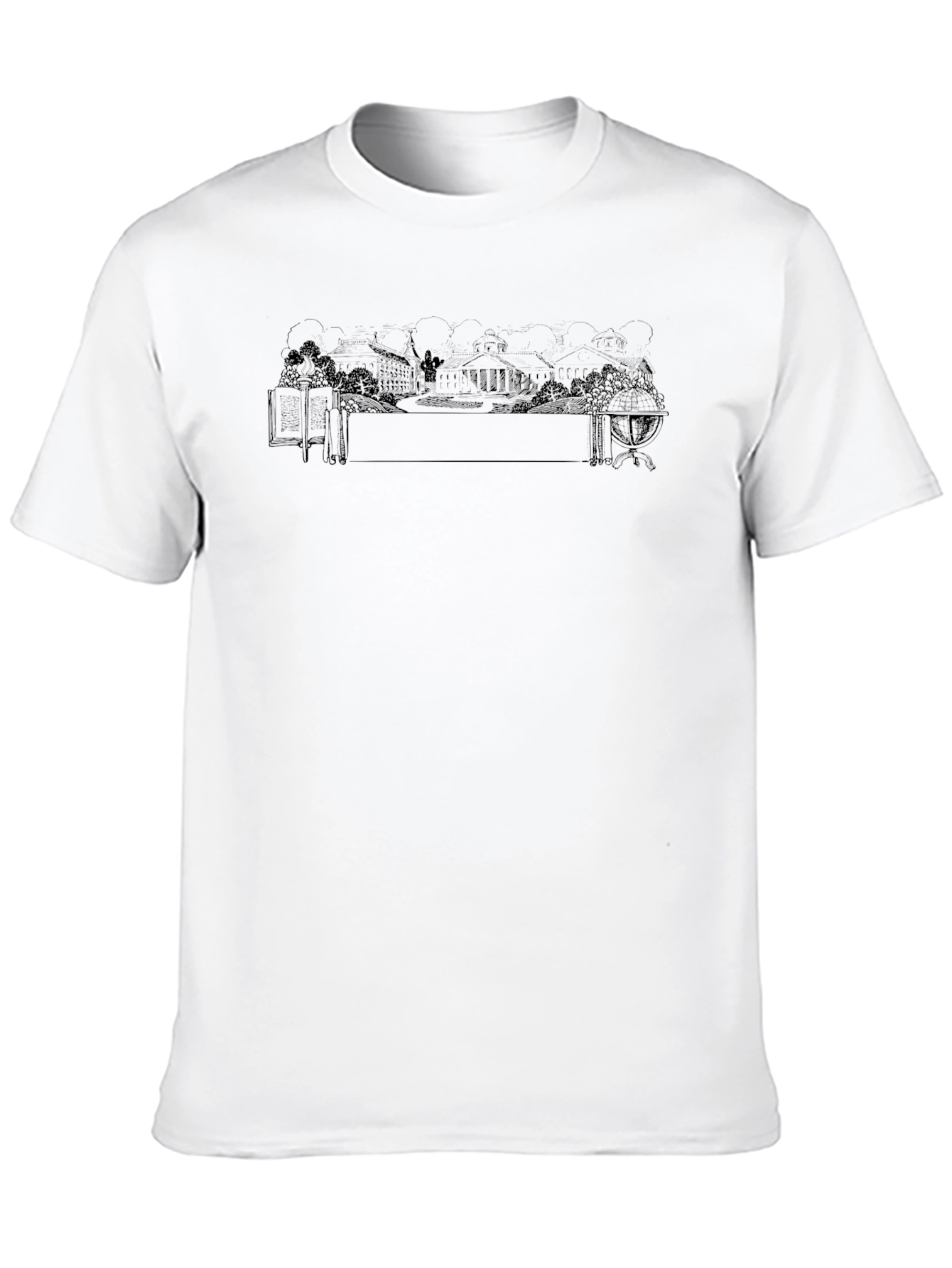 Mens Black Graphic T-Shirt - Scenic Design
