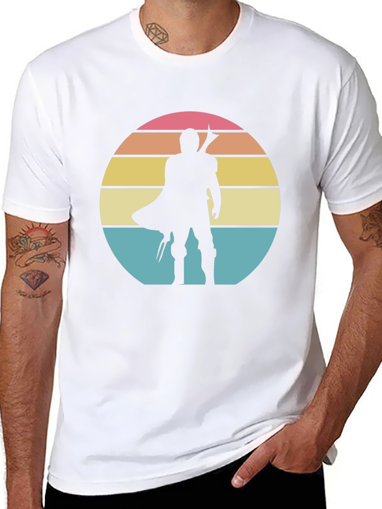 Retro Mandalorian Sunset T-Shirt - Black